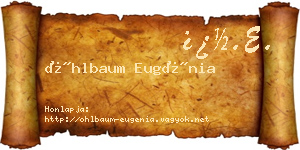 Öhlbaum Eugénia névjegykártya